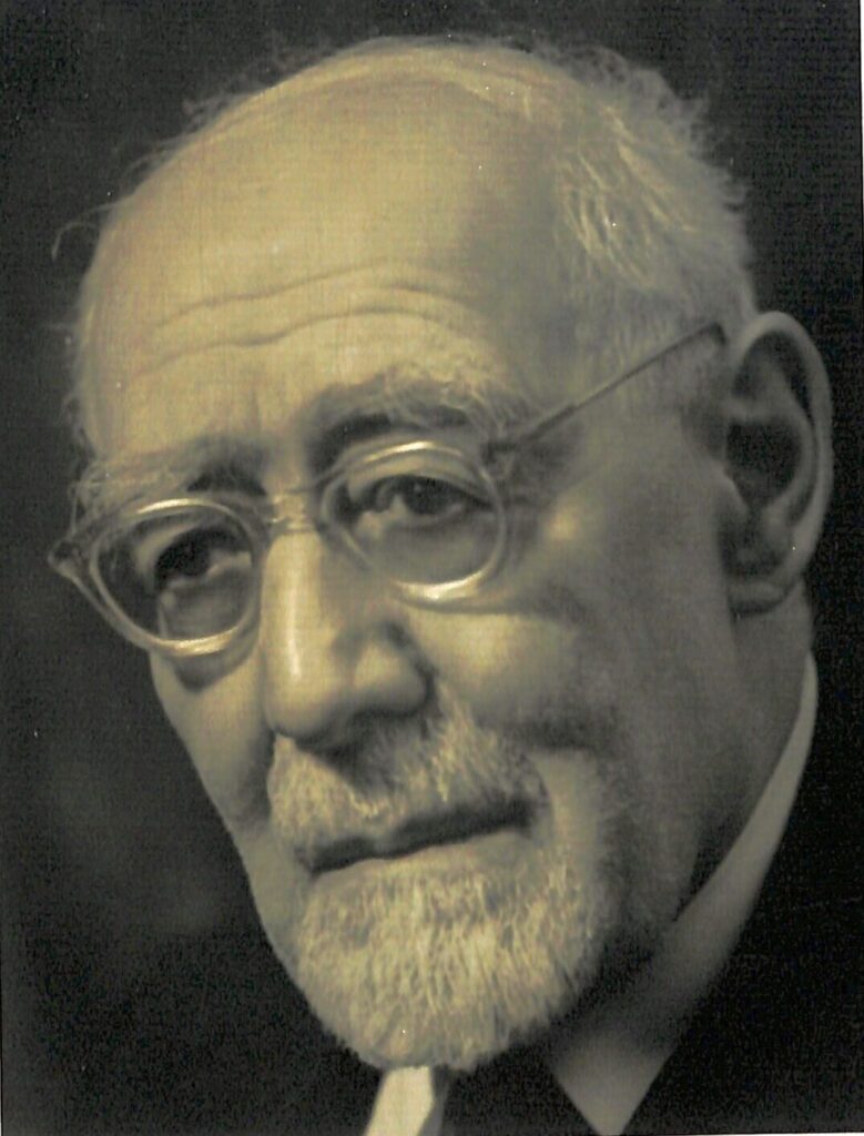 Porträt-Bild von Leo Baeck. Ein Mann mit Brille, Haarkranz und weißem Bart.