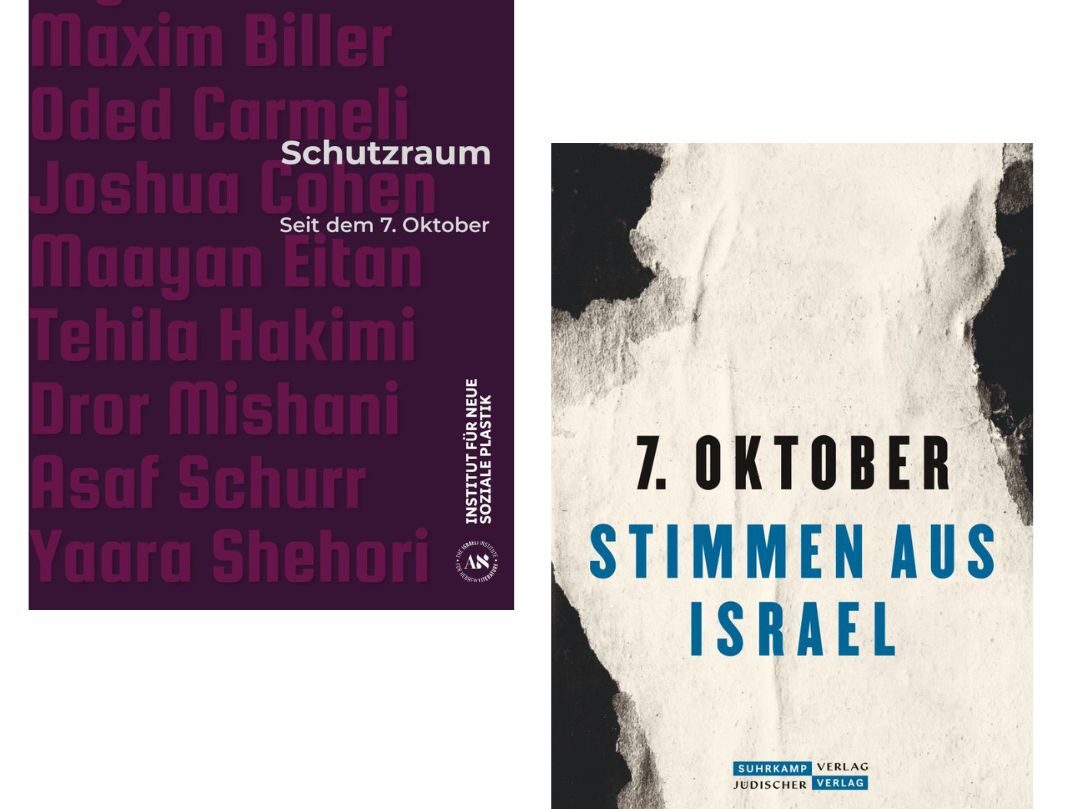 Buchcover: »Nach der Katastrophe«, Hentrich & Hentrich / »7. Oktober. Stimmen aus Israel«. Suhrkamp