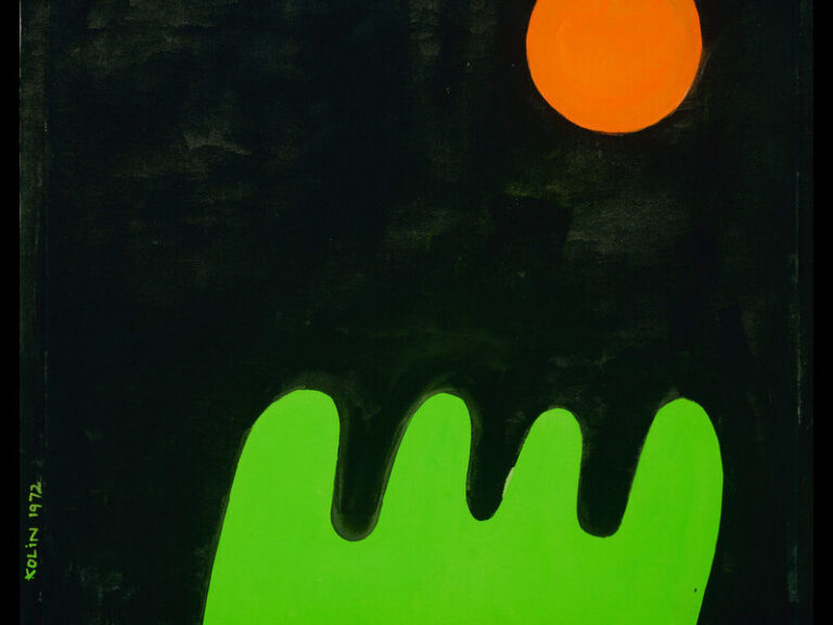 Sacha Kolin, Untitled (orange circle on black), 1972. From the collection of the LBI New York